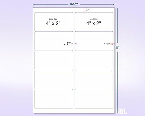 NextDayLabels - 8-1/2 x 11 Neon Color High Light Fluorescent Labels for Laser & Inkjet Printer (Blue Fluorescent, 4 x 2-10 Per Page | 250 Labels)