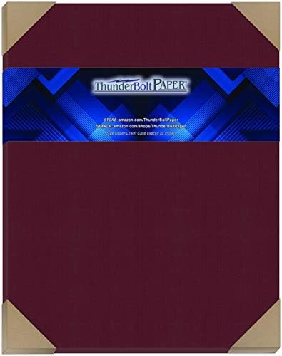 25 Dark Burgundy Linen 80# Cover Paper Sheets - 11" X 14" (11X14 Inches) Scrapbook|Picture-Frame Size - 80 lb/pound Card Weight - Fine Linen Textured Finish - Deep Dye Quality Cardstock