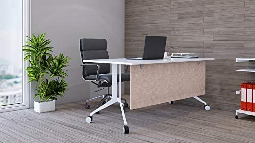 OBEX Modesty Desk PET Privacy Screen Acoustic Sound Absorbing Panel Ideal for Reception, Student Table or Office Cubicles Workstations, 12" x 60", Sand