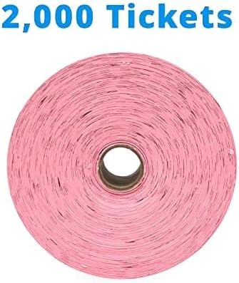 INDIANA TICKET CO. Pink Star Roll Tickets – 2000 Per Roll – Single – 1" x 2" Tickets for Events, Carnivals, Raffles, Admissions, Games, Fundraisers (8 Color Selection)
