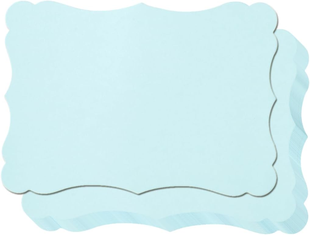 50 Pack Blank Kraft Cards Cardstock Thick Paper Brown Greeting Cards for DIY Gift Card Menus, Baby Shower and Wedding Invitations (Light Blue, 5x7IN)