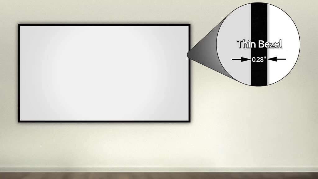 Silver Ticket Products S7 Series 6 Piece Thin Bezel Home Theater Fixed Frame 4K/8K Ultra HD, HDTV, HDR & Active 3D Projection Screen, 16:9 Format, 135" Diagonal, White Material S7-169135