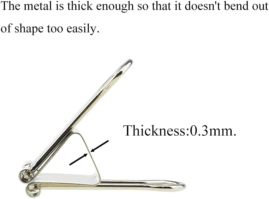 HAHIYO Binder Clips Paper Clamps Spring Steel Sturdy 0.98 inches Width 0.31 Inch Capacity No Sharp Edges Heavy Duty Tight Grip Reusable Silver Metal Bright Finish for Home Office School 25 Pack