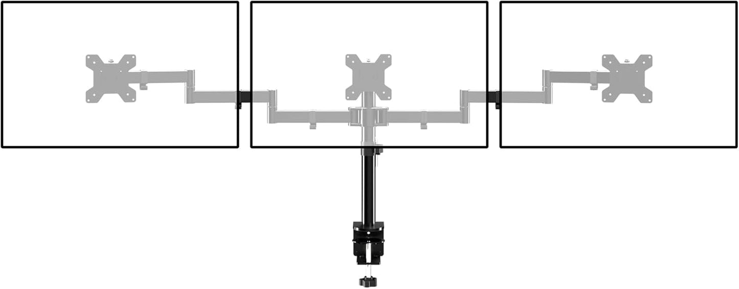 Suptek Triple LED LCD Monitor Desk Mount Heavy Duty Fully Adjustable Stand for 3 / Three Screens up to 27 inch (MD6463)