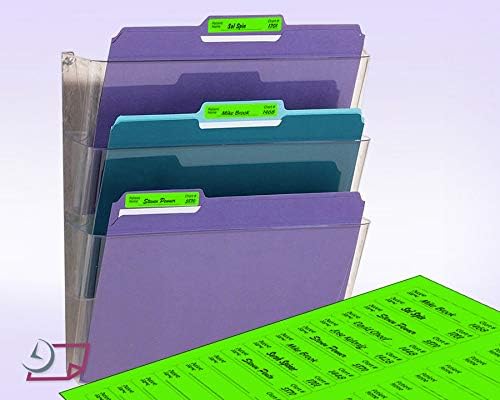 8-1/2 x 11" Neon Color High Light Fluorescent Labels for Laser & Inkjet Printer (Green Fluorescent, 2/3" x 3-7/16" - 30 Per Page | 3000 Labels)