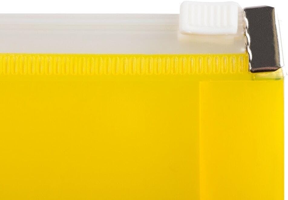 JAM PAPER Plastic Envelopes with Zip Closure - #10 Booklet Wallet - 4 1/8 x 9 1/2 - Yellow - 3/Pack