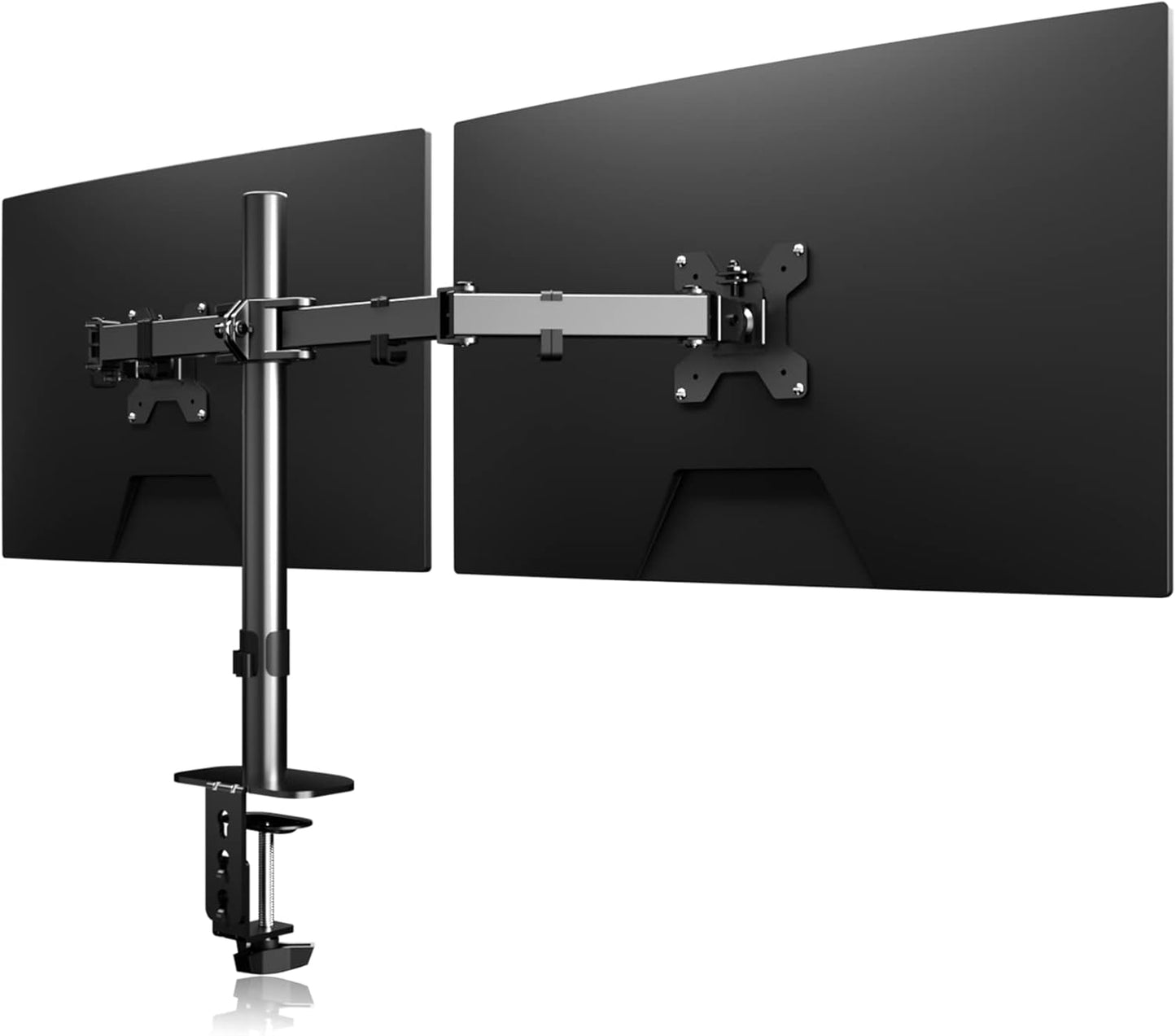 Suptek Monitor Mount, Adjustable Dual Monitor Arm Desk Mount Heavy Duty Monitor Stand fit for 27 inch Monitor Screens up to 22lbs,Black(MD9442)