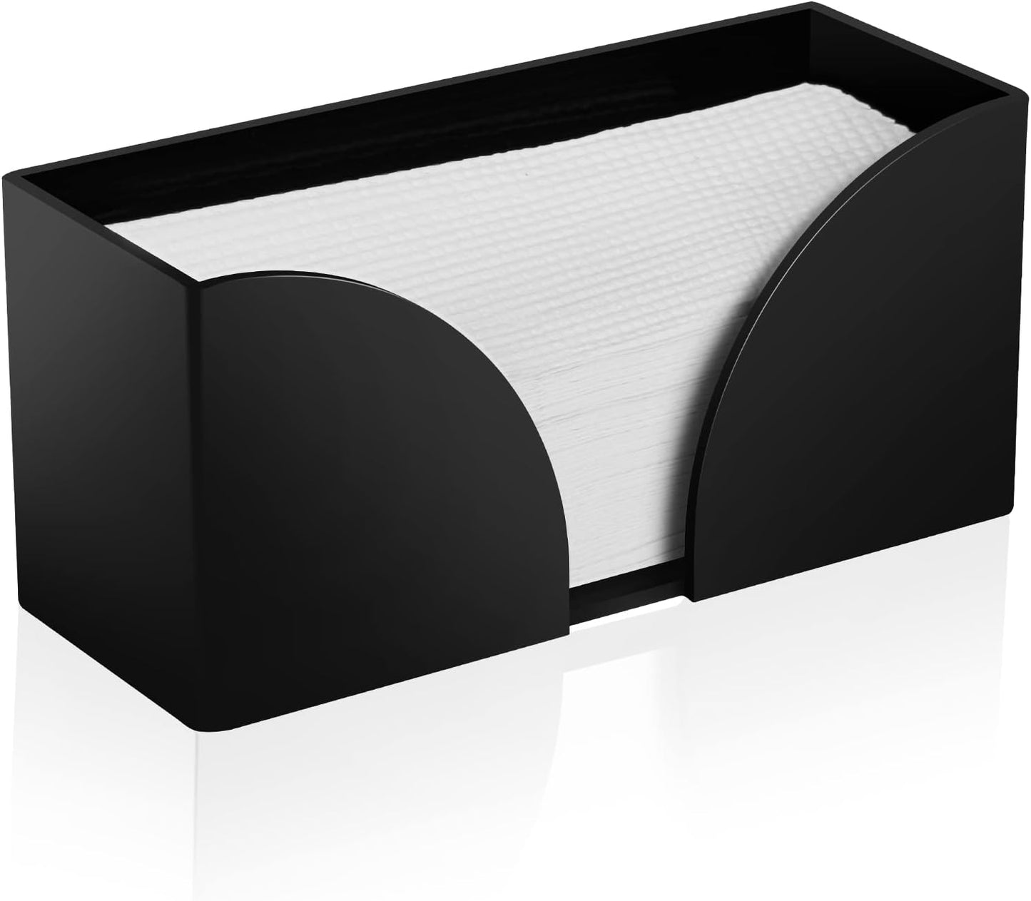 Paper Towel Dispenser Countertop Black Acrylic Paper Towel Holder for Bathroom Folded Paper Towel Dispenser Clear Trifold Napkin Holder for Z-fold, C-fold, MultiFold Trifold - Home Kitchen