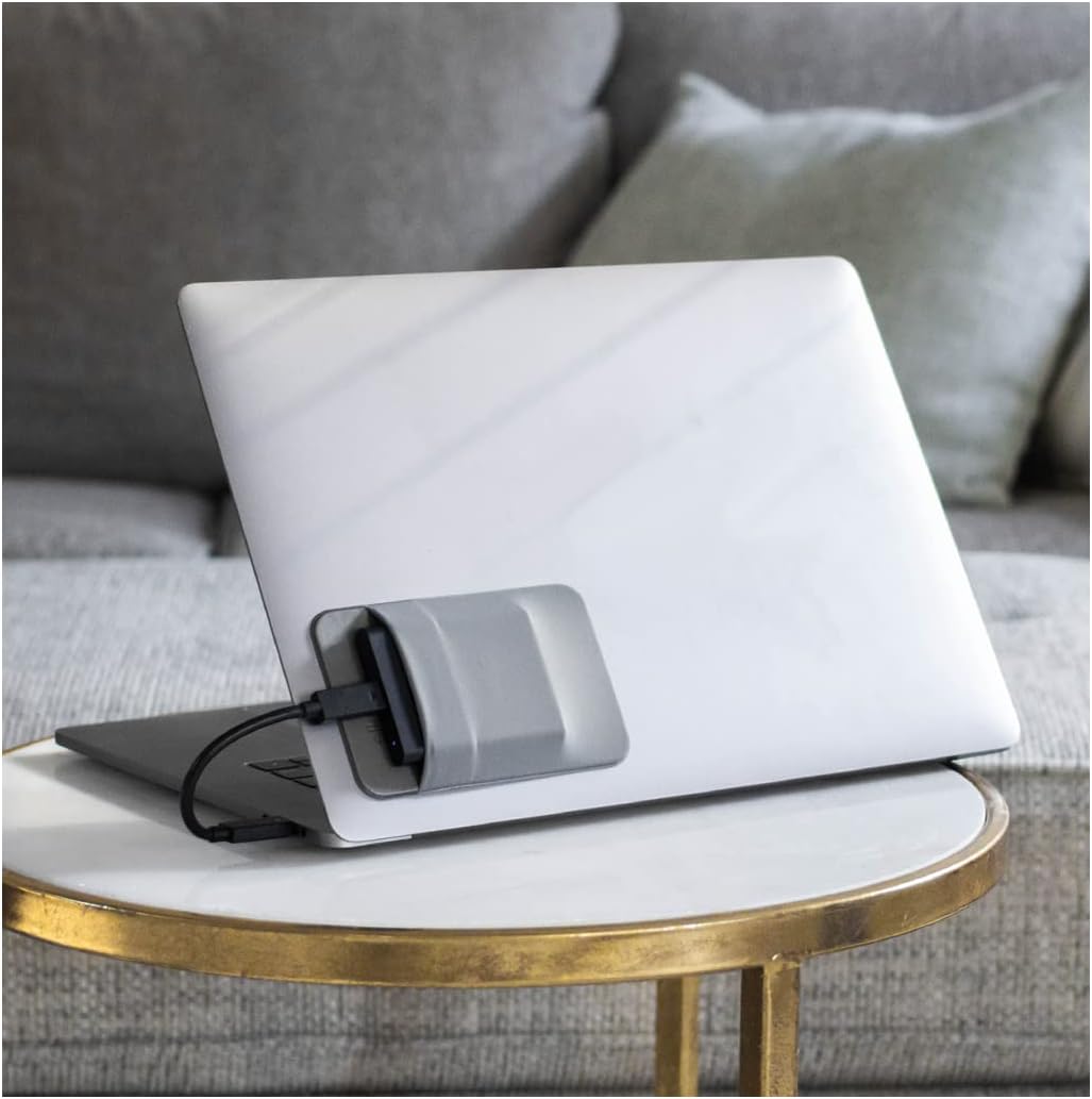 Slipdrive - Portable Hard Drive Sleeve for Laptop - SSD Solid State Drive - Reusable Adhesive - 5” x 3.2” Stick on External Hard Drive Carrying Case - Travel Pocket Pouch (Small, Gray)