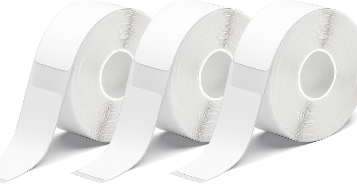 White D30 Label Tape, Label Maker Tape-12mm×40mm(0.47"x1.57") Sticker Thermal Paper Self-Adhesive for D30 Printer 3 Rolls