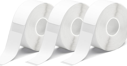 White D30 Label Tape, Label Maker Tape-12mm×40mm(0.47"x1.57") Sticker Thermal Paper Self-Adhesive for D30 Printer 3 Rolls