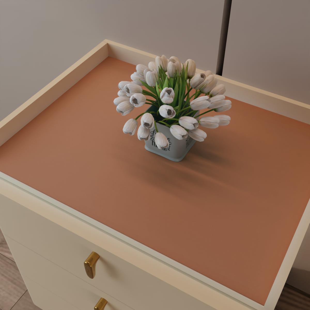 Night Stand Cover for Top - 12x24 Inch Waterproof Easy to Clean Can Conceal Flaws Protector The Table Top from Scratches Used for Dining (Brown+Gray 12x24)