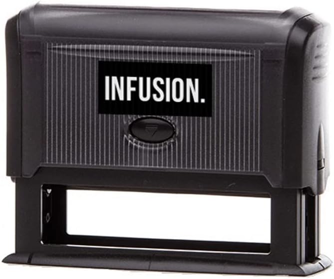 Infusion Self-Inking Custom Rubber Stamp (Personal or Business Use) - Choose from 16 Colors (5/8" x 3")
