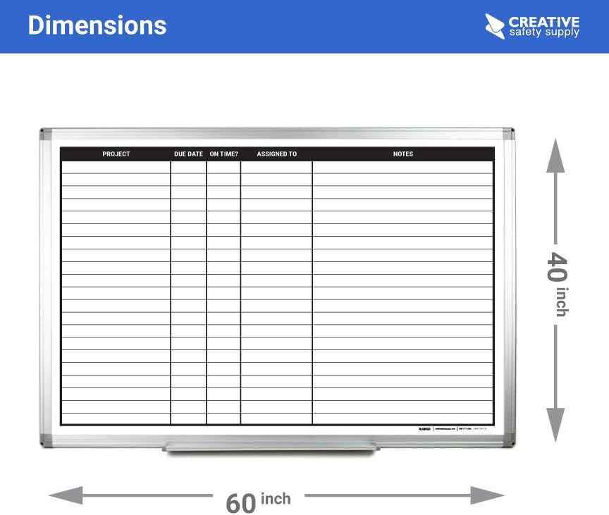 Project Planning Dry-Erase Whiteboard 60" x 40"