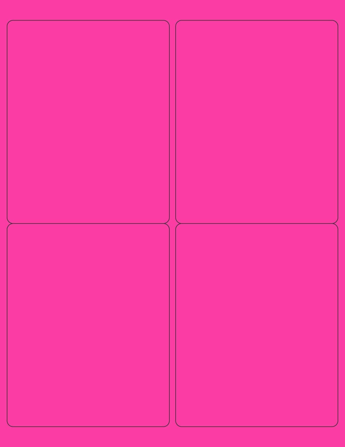 8-1/2 x 11" Neon Color High Light Fluorescent Labels for Laser & Inkjet Printer (Pink Fluorescent, 4 x 5" - 4 Per Page | 400 Labels)