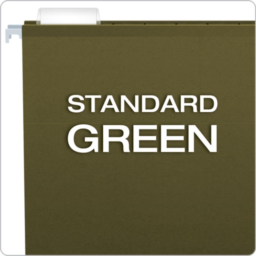 Pendaflex Extra Capacity Reinforced Hanging File Folders, 3", Legal Size, Standard Green, 1/5 Cut, 25 per Box (04153x3)
