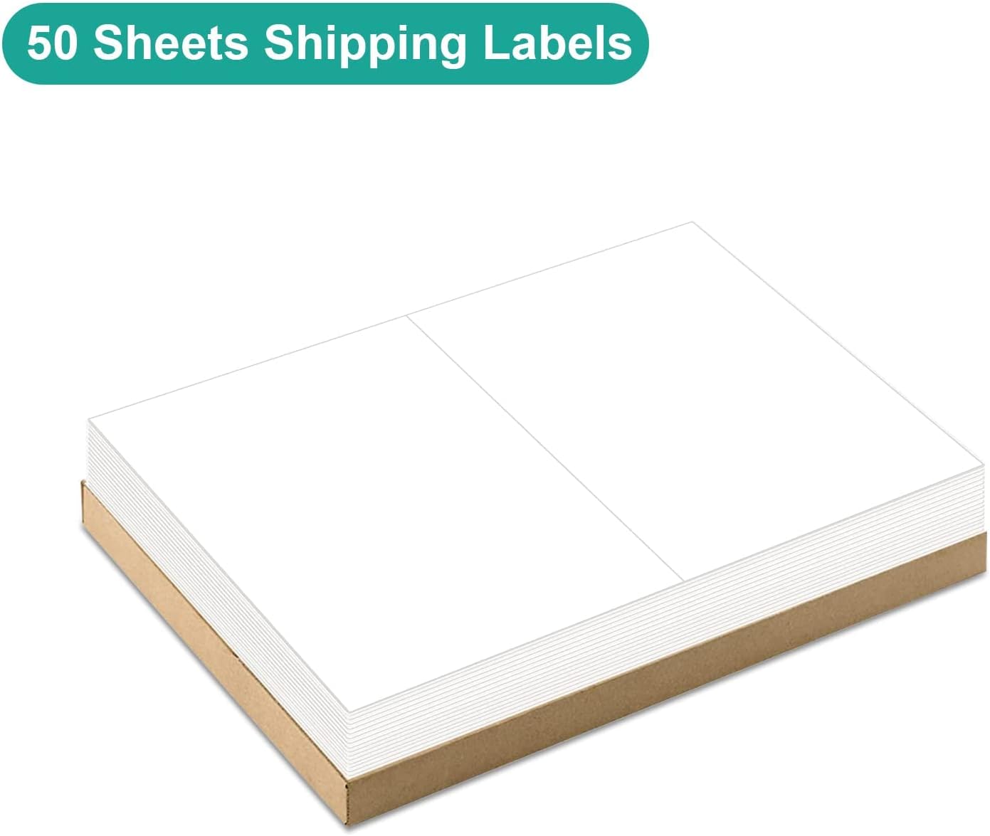 MFLABEL Half Sheet Shipping Label 8.5 x 11 Inches Packaging Label, Address Labels for Laser & Inkjet Printers, 3200 Count(1600 Sheets)