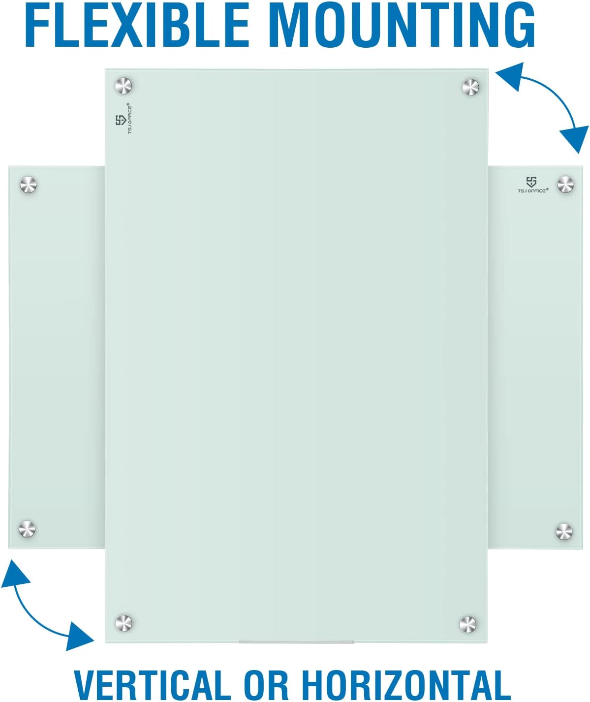 TSJ OFFICE Glass Dry-Erase Board - 36 x 24 Inches Wall Mounted Whiteboard with Magnetism, Large Frameless Glass White Board for Office, Home & School