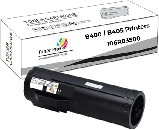 Toner PROS (TM) Remanufactured Xerox Versalink 106R03580 Toner Cartridge - Black Standard Capacity Toner Replacement for Xerox Versalink B400 / B405 Printers - Pages Yield 5,900, 1 Pack