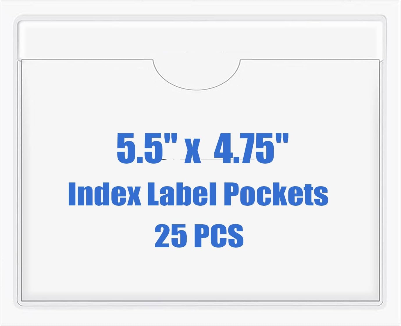 Origin-Joy 25 PCS Self-Adhesive Index Label Pockets, Clear Plastic Peel & Stick Card Holders with Top Open for Loading (5.5 x 4.75 inch)