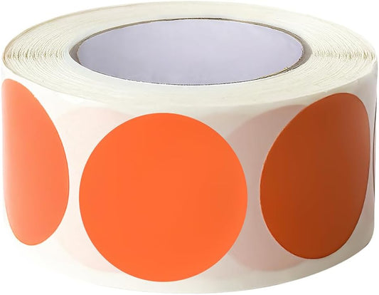 SHYGO® 1“ Orange Circle Dot Stickers Color Coding Labels, 1000PCS 2 Rolls