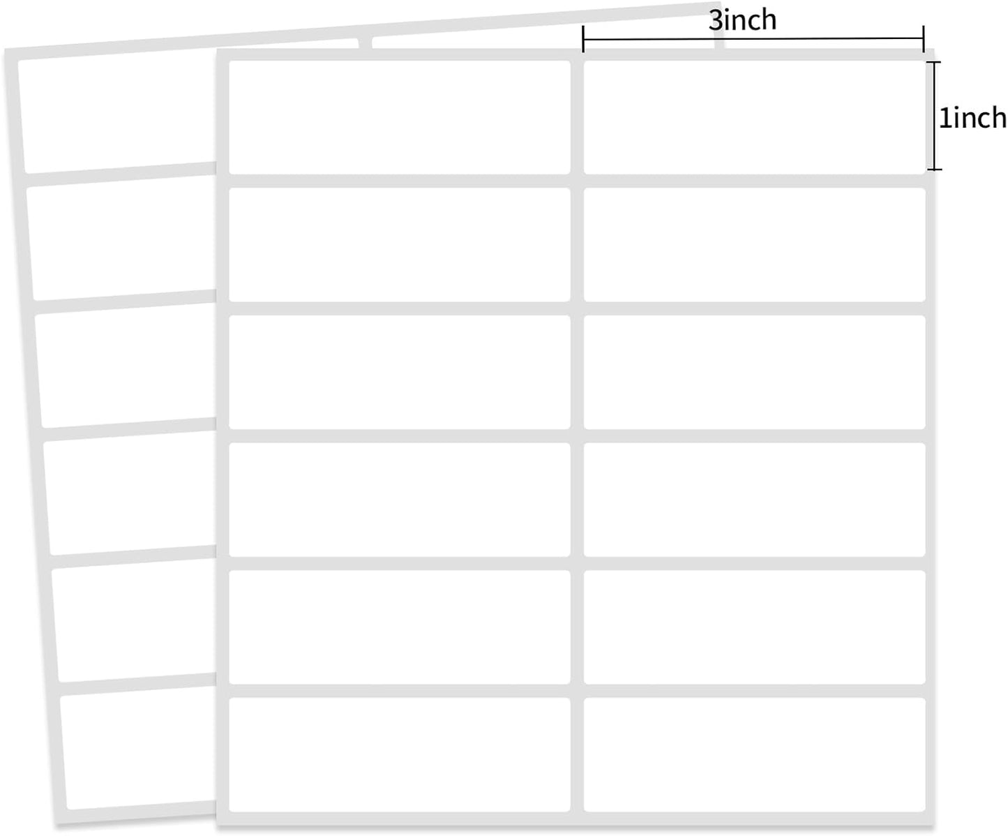 Multi-Use Removable Labels, 1"x 3", 300 PCS Blank Labels Total,Water/Oil/Tear Resistant/Ink Won't Smudge No Residue