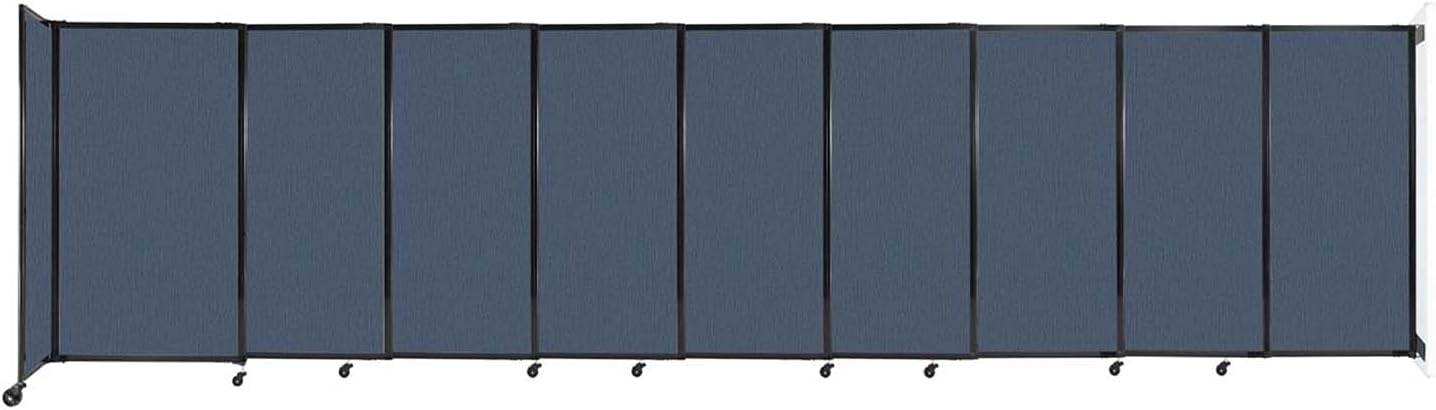 Wall-Mounted Sliding StraightWall Room Divider | Adjustable Widths | Locking Wheels | Room Separator | Up to 19'9" Wide x 5' Tall Ocean Fabric Panels