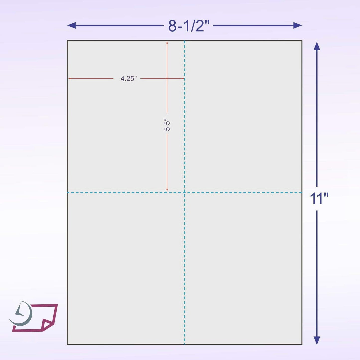 NextDayLabels - 8-1/2" x 11" Laser/Inkjet Postcards 4 Per Page, (4-1/4" x 5-1/2" Each Card | Gray, 200 Cards)