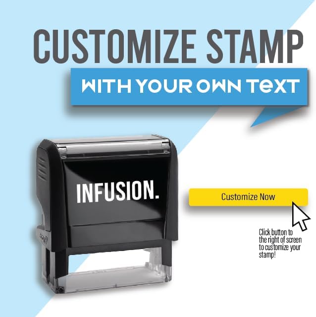 Infusion Self-Inking Custom Rubber Stamp (Personal or Business Use) - Choose from 16 Colors (3/4" x 1-7/8")