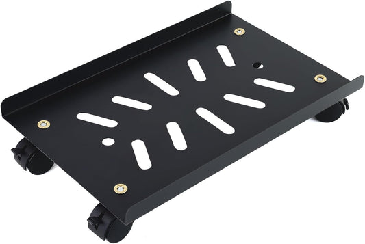 Metal Computer Tower Stand, PC Stand for Floor Mobile CPU Stand with 4 Rolling Caster Wheels Fits Most PC Under Desk,Ventilated CPU Holder PC Floor Cart for Office and Gamers(15.7 x 10inch)