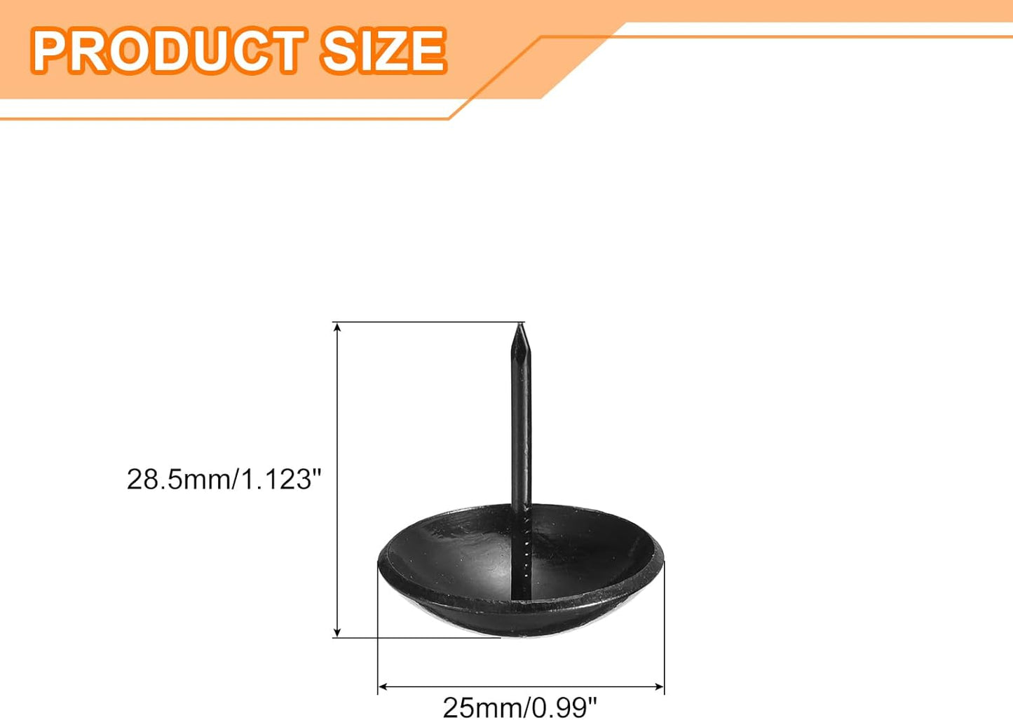 uxcell Upholstery Tacks Nail Pins Furniture, 10Pcs 25x28.5mm Thumb Tack Pins Assortment Kit Carbon Steel for Home Sofa DIY Decorative Nail Heads Nails, Black