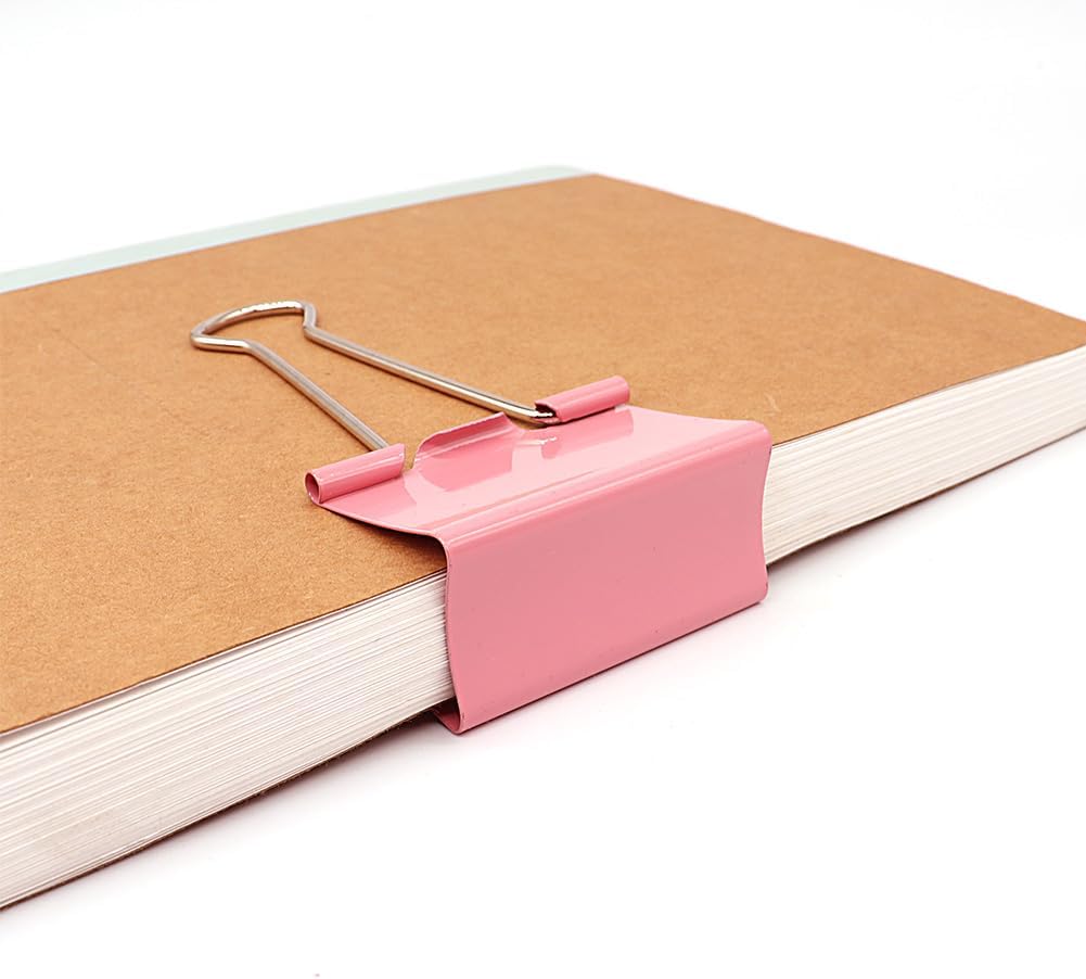 Extra Large Binder Clips, 2 Inch / 51mm, Big Paper Clamps for Office and School Supplies (Pink)