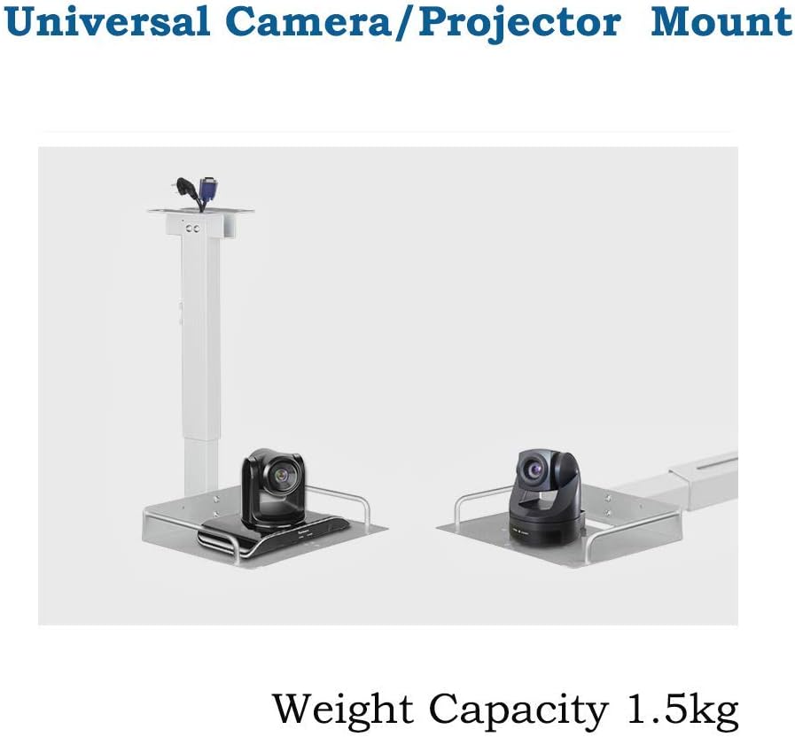 Drsn Universal Ceiling Mount with Tray, 11.4-22 inches Adjustable, No Hole Installation, Aluminum Alloy, in-Tube Cable Routing, Universal Ceiling Mount for Projector/Camera, Wall/Ceiling