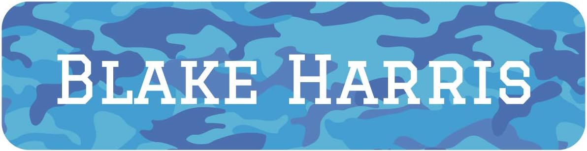 Name Bubbles - Custom Small Rectangle Name Labels for Kids (64 Labels) - Personalized Waterproof Name Stickers for Daycare, Lunch Boxes, Water Bottles, Shoes, School Supplies, & Camp (Camo)