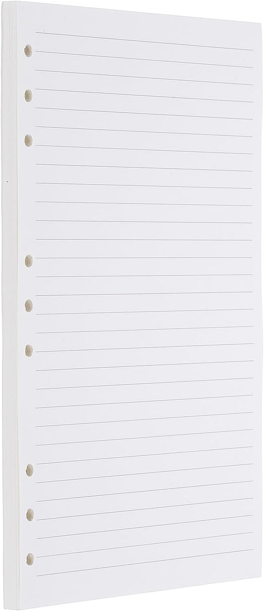 PATIKIL B5 Ruled Refills Inserts 9-Ring Binder Loose Leaf Planner Filler Paper Planner Inserts, 80 Sheets/160 Pages, Lined, White