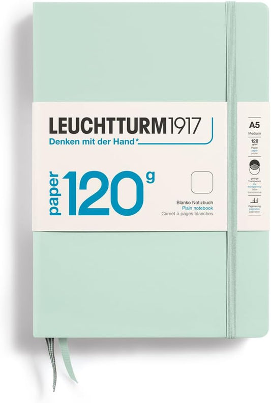 LEUCHTTURM1917 - 120G Special Edition - Medium A5 Plain Hardcover Notebook (Mint) - 203 Numbered Pages with 120gsm Paper