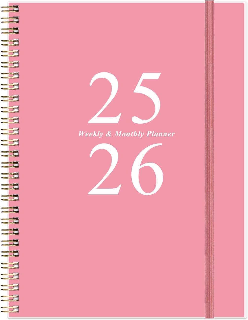 2025-2026 Planner - Academic Planner 2025-2026 from July 2025 to June 2026 with 12 Monthly Tabs, Flexible Cover, Inner Pocket, 8.5" x 11", Pink