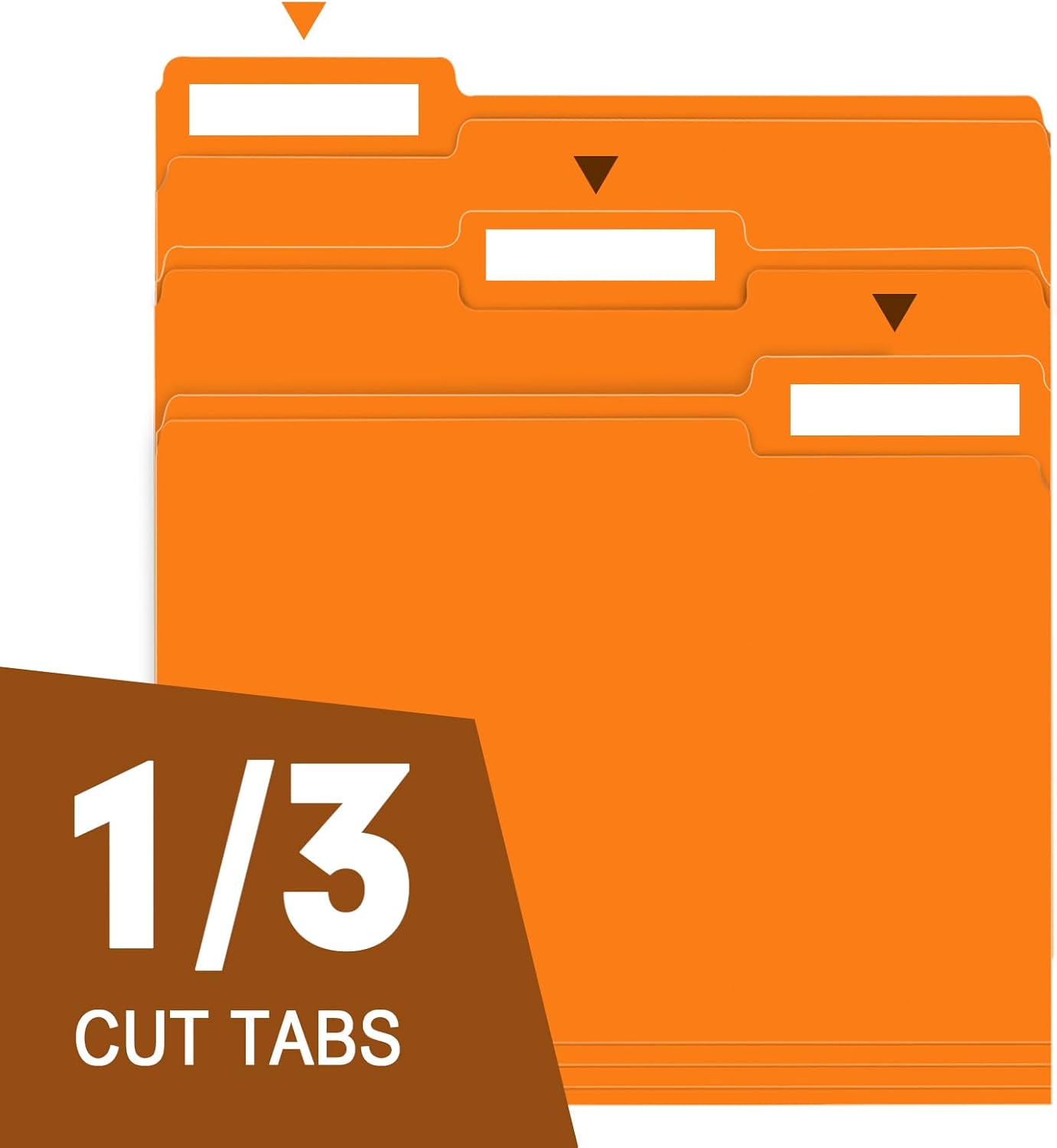 File Folder, RAZCC 100 Pack 1/3 Cut Tab File Folders Letter Size, Orange, Folders with Tab, Great for Organizing and Easy File Storage