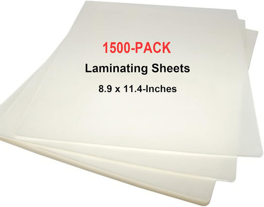 MPRT Laminating Sheets, 3 Mil Clear Thermal Laminating Pouches 8.9 x 11.4 Inches Laminate Sheet Paper for Laminator, 1500-Pack