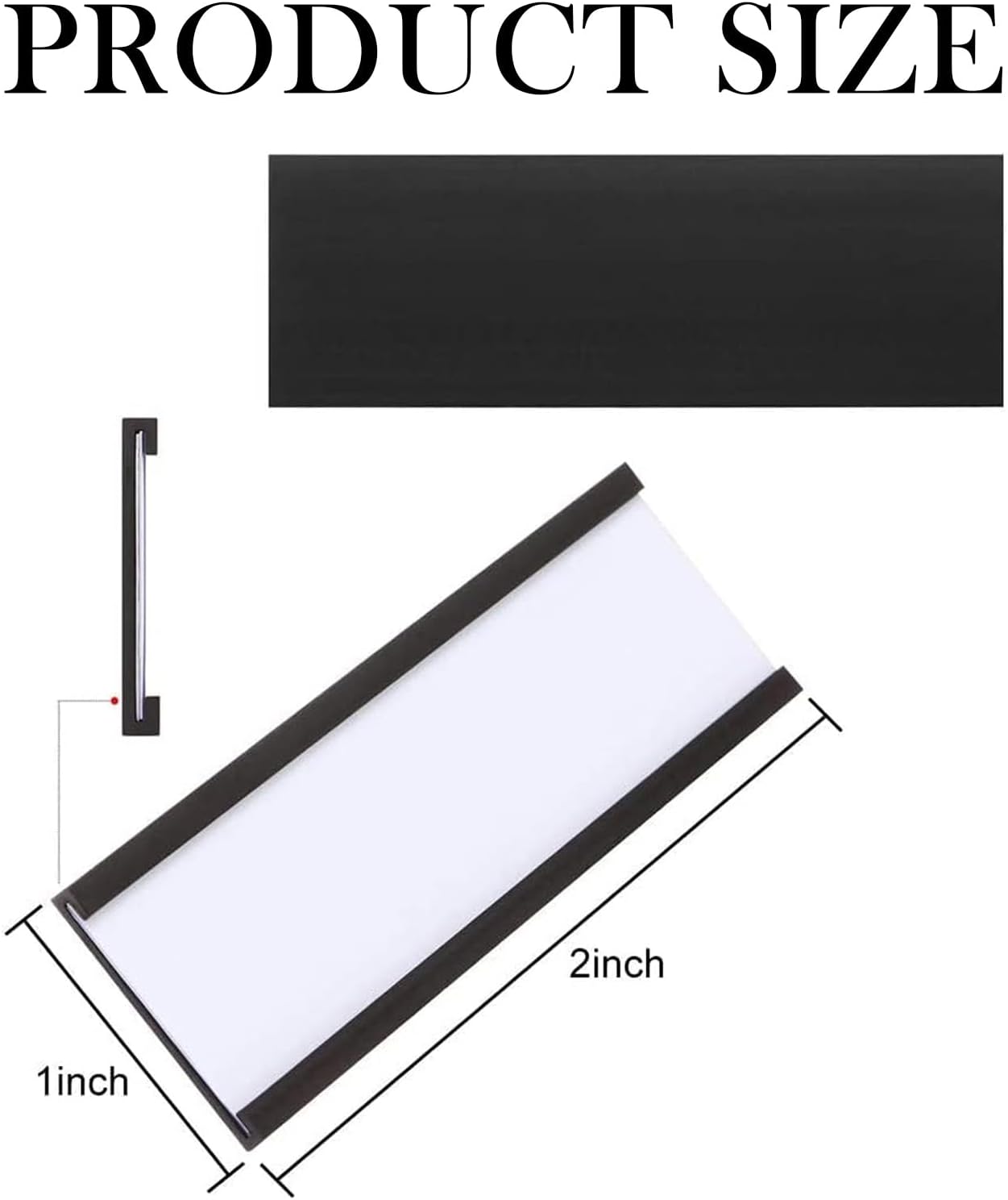 50 PCS Magnetic Data Card Holders 1 x 2 Inch Magnetic Label Holder Magnetic Labels with 50 Magnets and 50 Cards Magnetic Sign Holder for Metal Shelving, Metal Racks, Metal Mailboxes