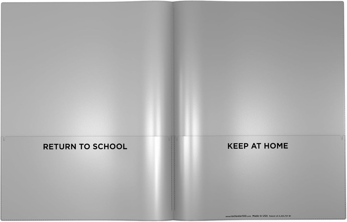 Nicky's Folders® English Communicator, Parent-Teacher Folder, Patented Tear-Resistant Flexible Plastic 2 Inside Pockets, 2 Exterior Sleeves, Letter Size Paper, Single Color(24 Pack) (Metallic Silver)