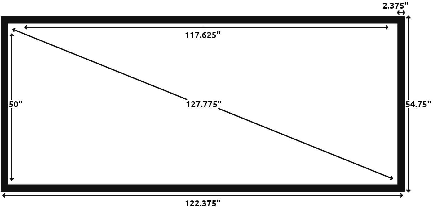 Silver Ticket Products STR Series 6 Piece Home Theater Fixed Frame 4K / 8K Ultra HD, HDTV, HDR & Active 3D Movie Projection Screen, 2.35:1 Format, 125" Diagonal, High Contrast Material STR-235125-HC