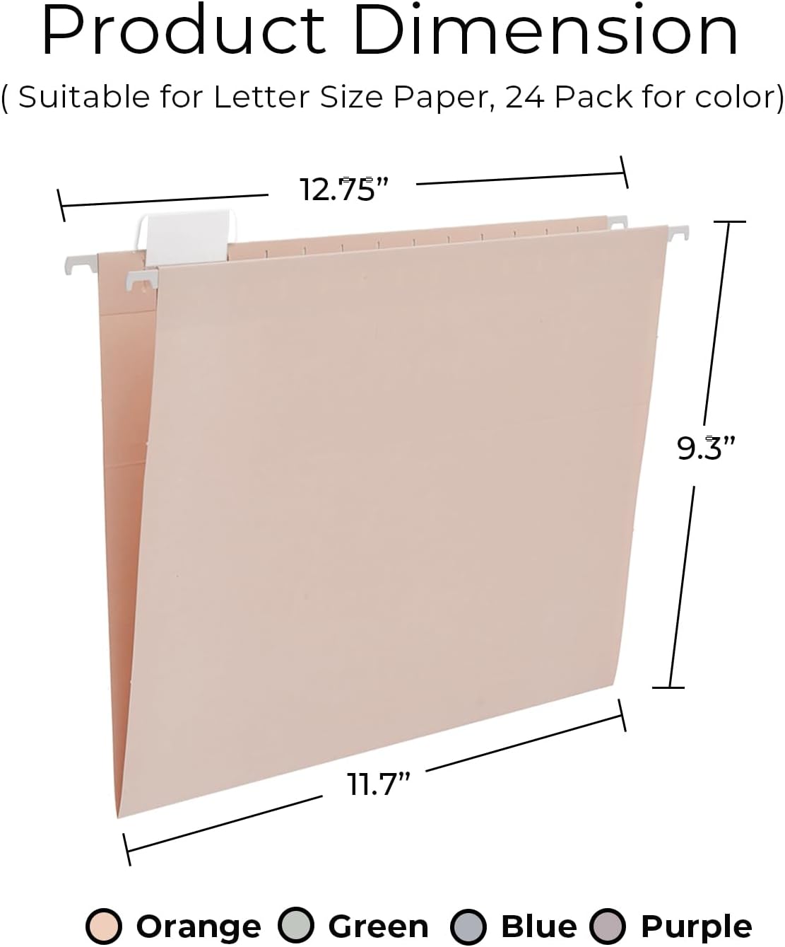 Y YOMA 24 Pack Colored Hanging File Folders Letter Size Decorative Hanging Folder Cute Pretty File Folder for Filing Cabinet Office Home with 1/5-Cut Adjustable Tabs, 4 Selected Morandi Color