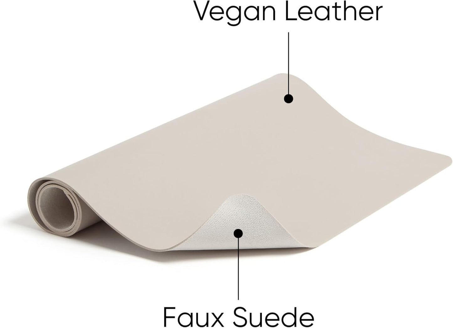 Smead Desk Pad, Vegan Leather Desk Mat with Non-Slip Faux Suede Backing, Perfect Desk Organizer for Office Decor, 31.5” x 15.7” Medium, Sandstone (64831)