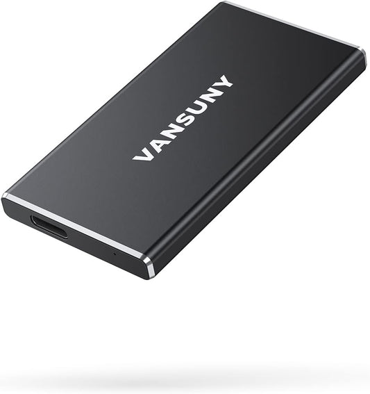 Vansuny 250GB Portable External SSD, USB 3.1 Gen2 430MB/s High-Speed Data Transfer, Metal USB C Mini Portable External Solid State Drive for PC, Laptop, Phones and More