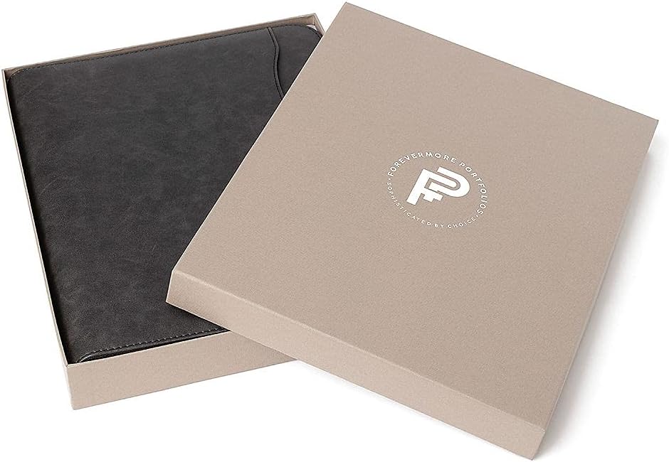 Portfolio Organizer - 3 Ring Binder with Notepad - 1.5 Inch Rings - Zippered Storage Pockets for Papers, Travel Documents, Presentation Folder, Cards, Passport, Tickets - Black