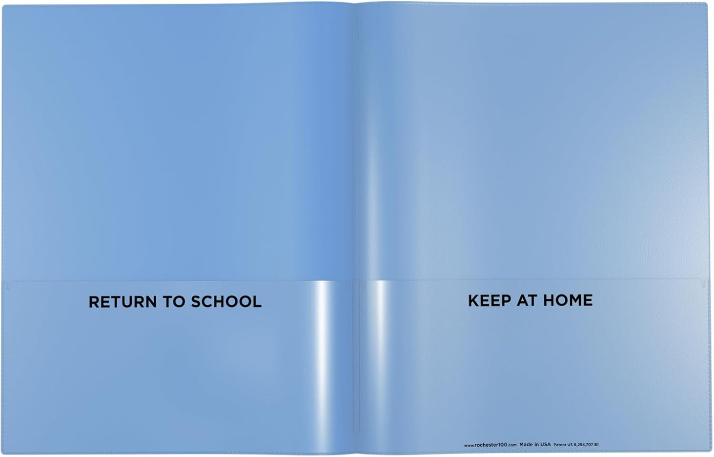 Nicky's Folders® English Communicator, Parent-Teacher Folder, Patented Tear-Resistant Flexible Plastic 2 Inside Pockets, 2 Exterior Sleeves, Letter Size Paper, Single Color(24 Pack) (Powder Blue)