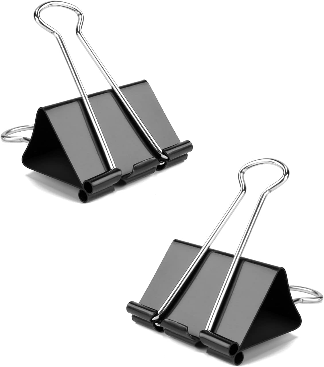 Small Binder Clips, 48 Pack, 3/4 Inch, Standard 19mm, Black, Capacity 0.31 Inch, Mini Paper Clips, Fold Clamp, Office and School Supplies