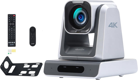 4K USB/HDMI/LAN PTZ Camera, Ergo-Ease Remote Control, Auto Focus, 18X Optical Zoom, Live Streaming for Video Conference, Meeting, Church, Event, Teaching