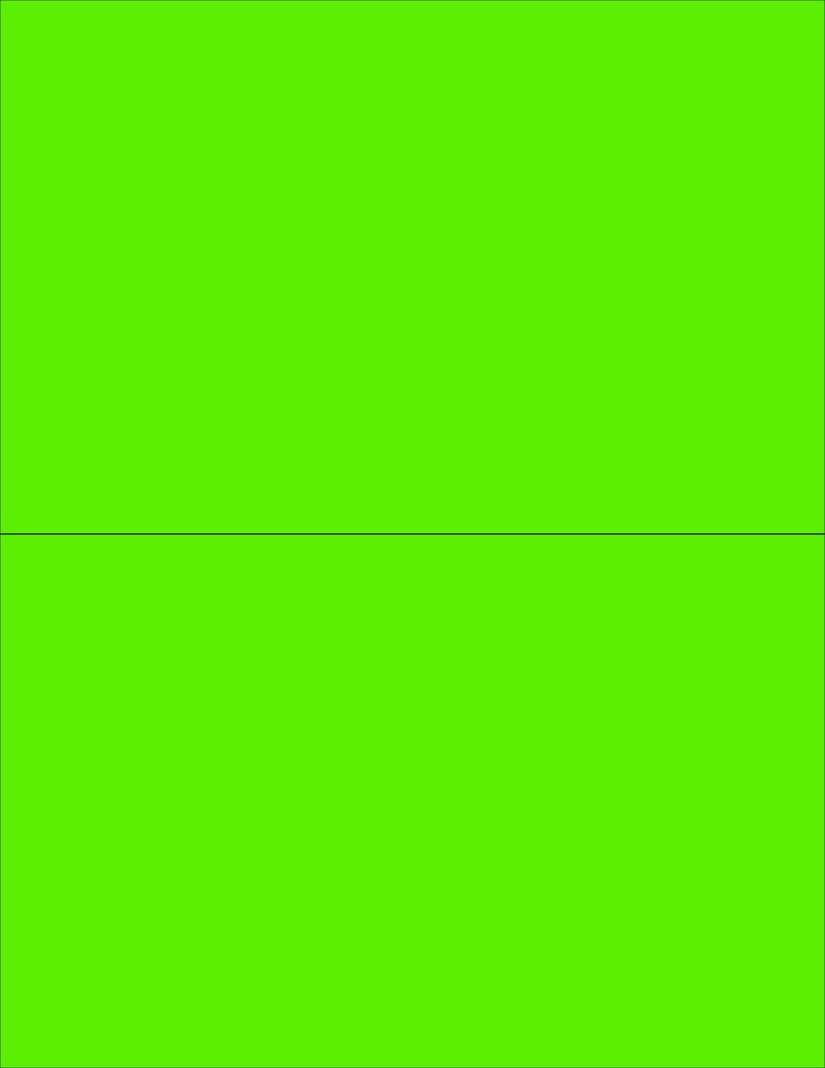NextDayLabels 8-1/2 x 11" Neon Color High Light Fluorescent Labels for Laser & Inkjet Printer (Green Fluorescent, 8-1/2" x 5-1/2" - 2 Per Page | 50 Labels)